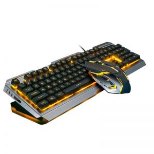 Gaming and things מקלדות ועכברים גיימינג V1 USB Wired Ergonomic Backlit Mechanical Feel Gaming Keyboard Mouse Set
