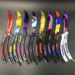 Gaming and things סכינים CS GO knife butterfly in knife training knife Karambit folding knife stainless steel  butterfly + screwdriver latest design